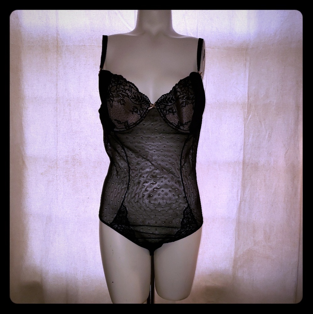 Black one piece lingerie